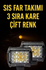 3 Sıra Kare Çift Renk 35 W Motosiklet Sis Far Takımı