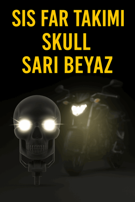 Skull Head Özel Tasarım Motosiklet Sis Lambası