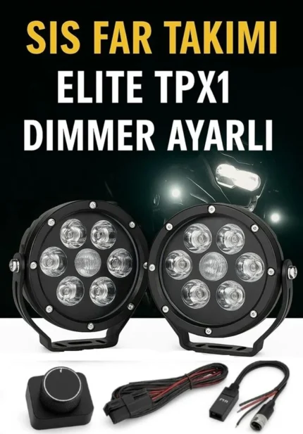Elite TPX1 Dimmer Ayarlı CNC 140 Watt Motorsiklet Led Sis farı Takım