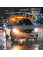 C9 4 Yönlü Turuncu 38 cm Acil Durum İkaz Lambası 27 Farklı Modlu Vantuzlu Tepe Lambası 4 way 30 Led