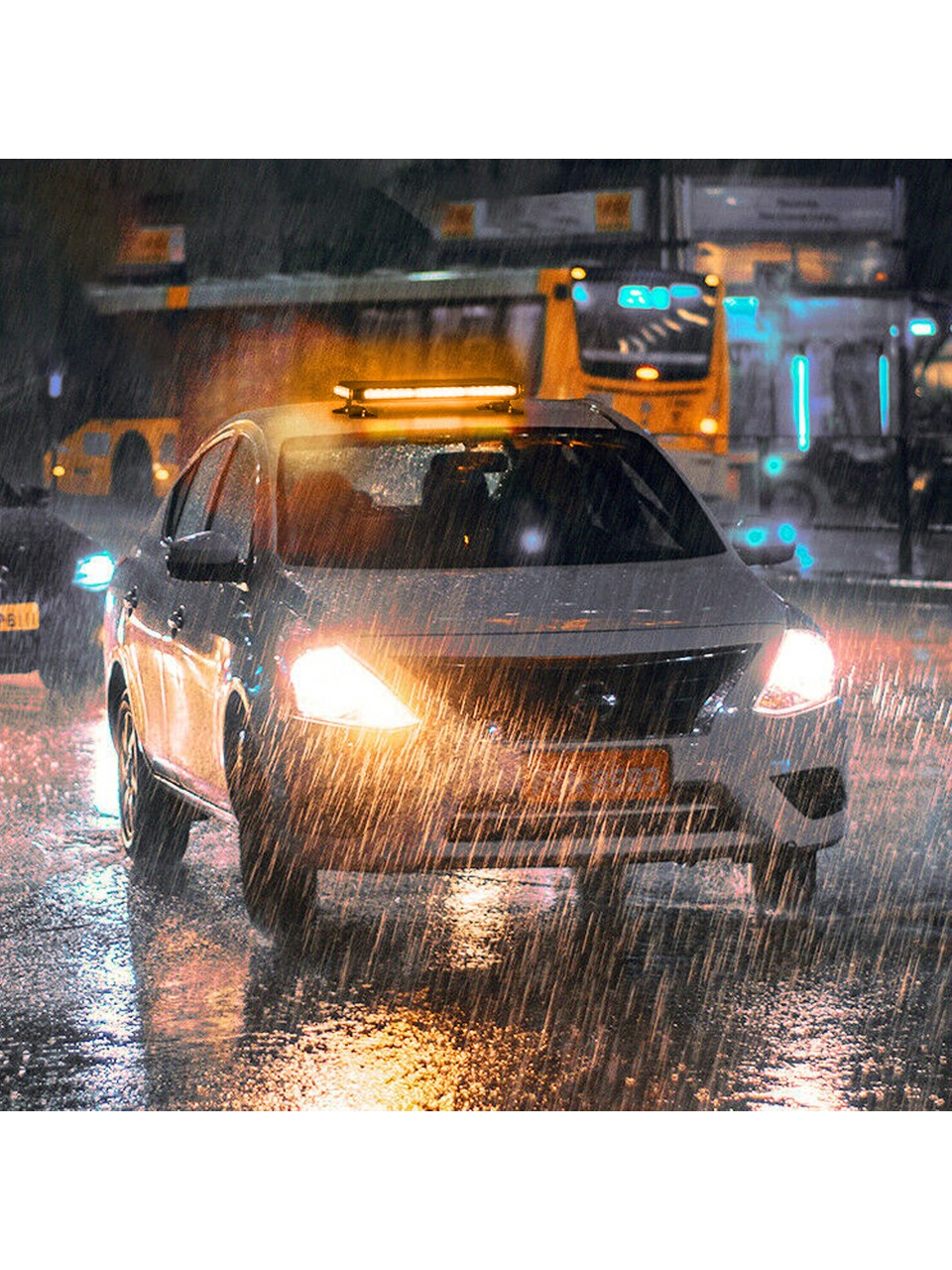 110000473813387 C9 4 Yönlü Turuncu 38 cm Acil Durum İkaz Lambası 27 Farklı Modlu Vantuzlu Tepe Lambası 4 way 30 Led - Görsel 1