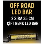 C9 Off Road 2 Sıra Çift Renk Turuncu beyaz 35 Cm Led Bar