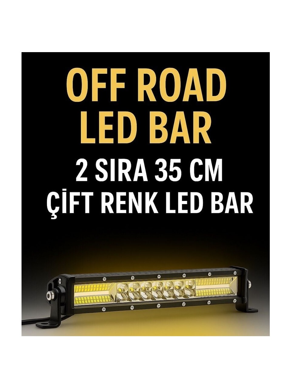 110001040335550 C9 Off Road 2 Sıra Çift Renk Turuncu beyaz 35 Cm Led Bar - Görsel 1