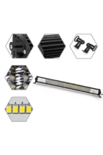 3 Sıra 405W Çift Modlu Beyaz Ve Turuncu Flaşlı 81Cm Traktör Led Lamba, Sis Farı ve Çalışma Lambası - Görsel 2