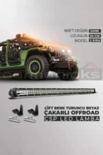 300w 80 Cm Çift Sıra 5 Modlu Turuncu Beyaz Off Road Led Bar