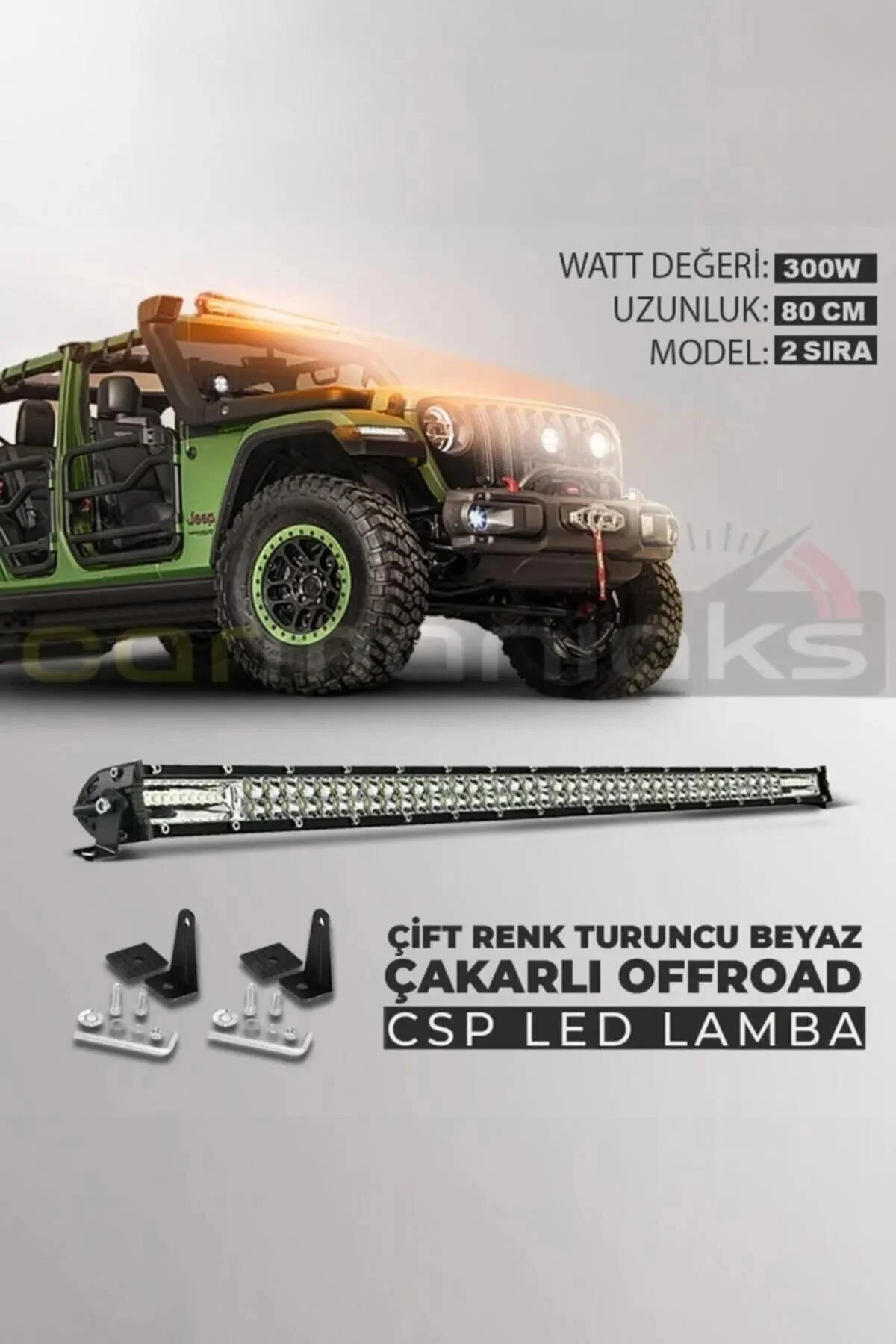 300w-80-cm-cift-sira-5-modlu-turuncu-b--855a6 300w 80 Cm Çift Sıra 5 Modlu Turuncu Beyaz Off Road Led Bar - Görsel 1