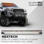 Carlifestyle Hextech 80W Turuncu 120cm 17 Farklı Yanış Modlu 8 COB LED Off Road Led Lamba