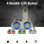 Universal Motosiklet Açma Kapama Düğmesi Çift Tuşlu Işıklı Gidon Bağlantılı Aç Kapa Tuşu