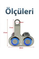 Universal Motosiklet Açma Kapama Düğmesi Çift Tuşlu Işıklı Gidon Bağlantılı Aç Kapa Tuşu - Görsel 3