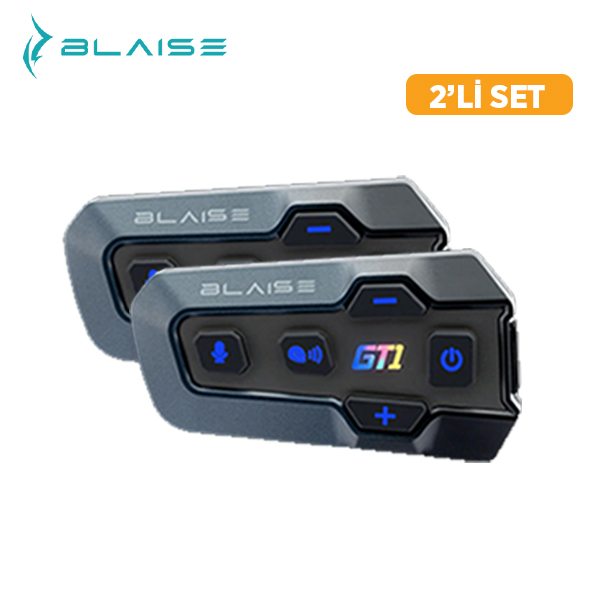 fd518071-739f-4a9a-9e75-541b6276db5c BLAISE GT1 DUO Bluetooth Motosiklet Intercom Siyah - İkili Set - Görsel 1